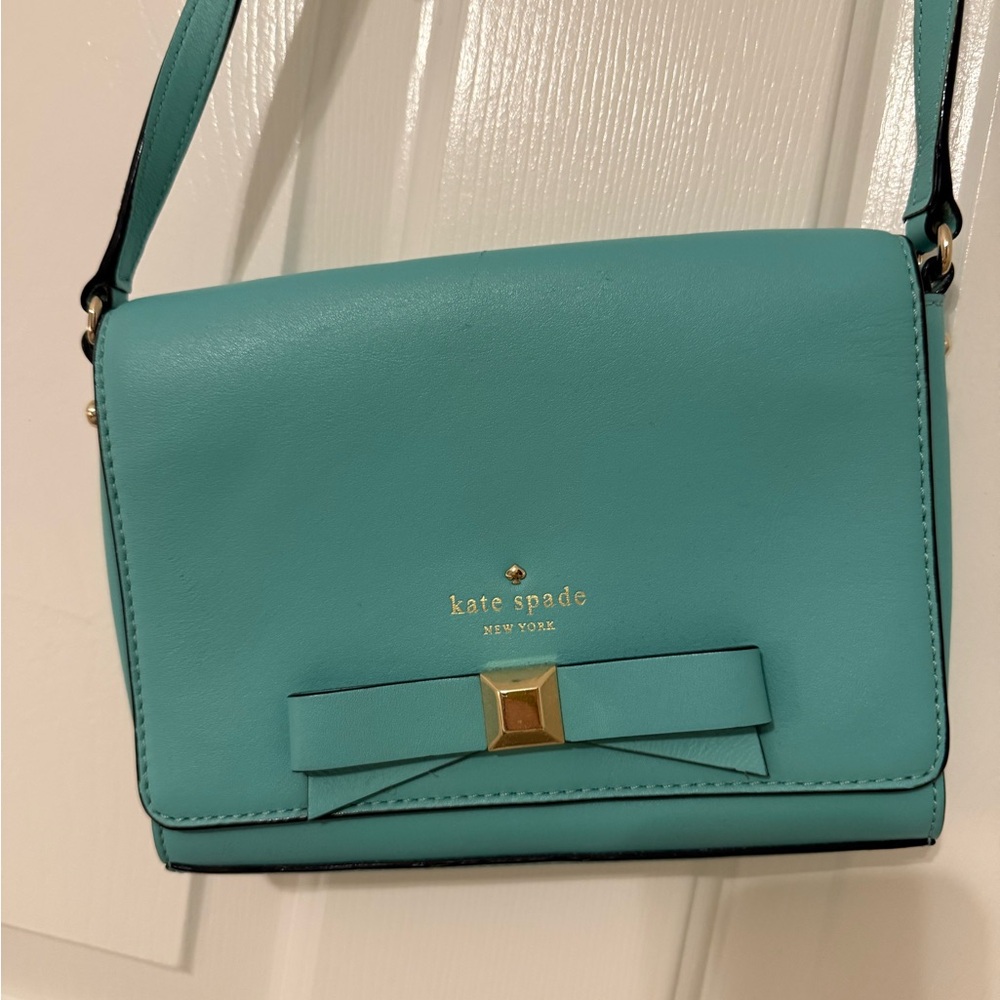 kate spade Aqua Crossbody Bag with Bow Accent